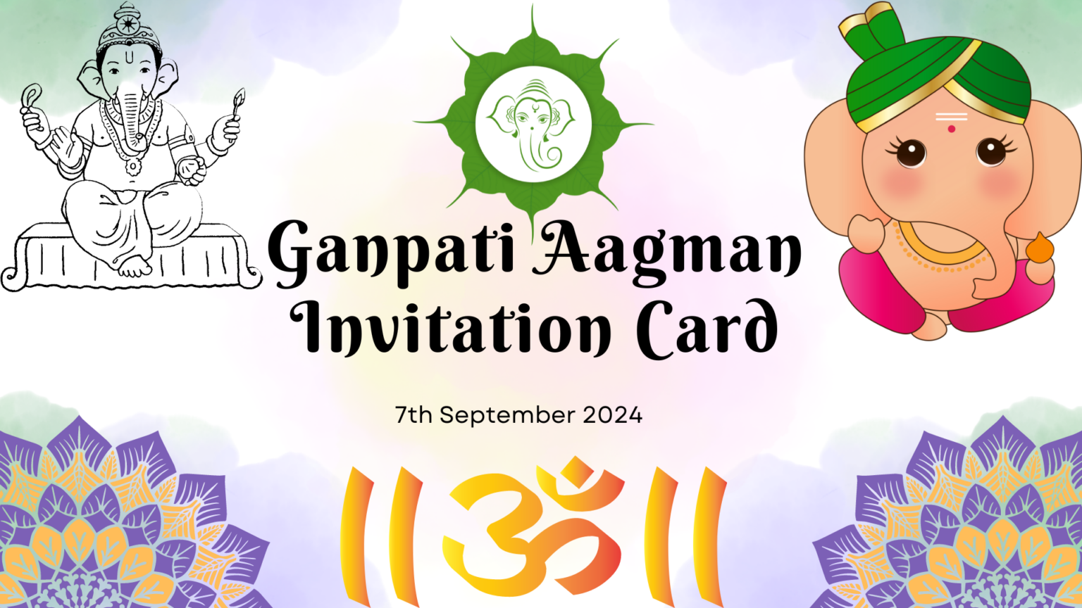 Gauri Ganpati (Haldi Kunku) Invitation Card (Message) 2024